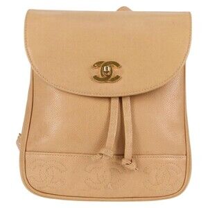 Chanel Calfskin Backpack Beige